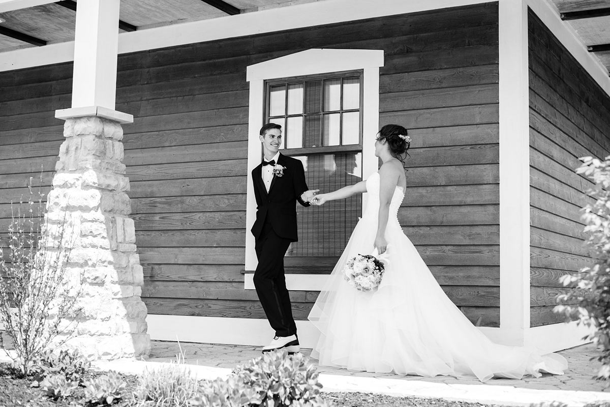 Happy bride and groom at The Lands - Wedding & Reception Venue located in Urbana Ohio
